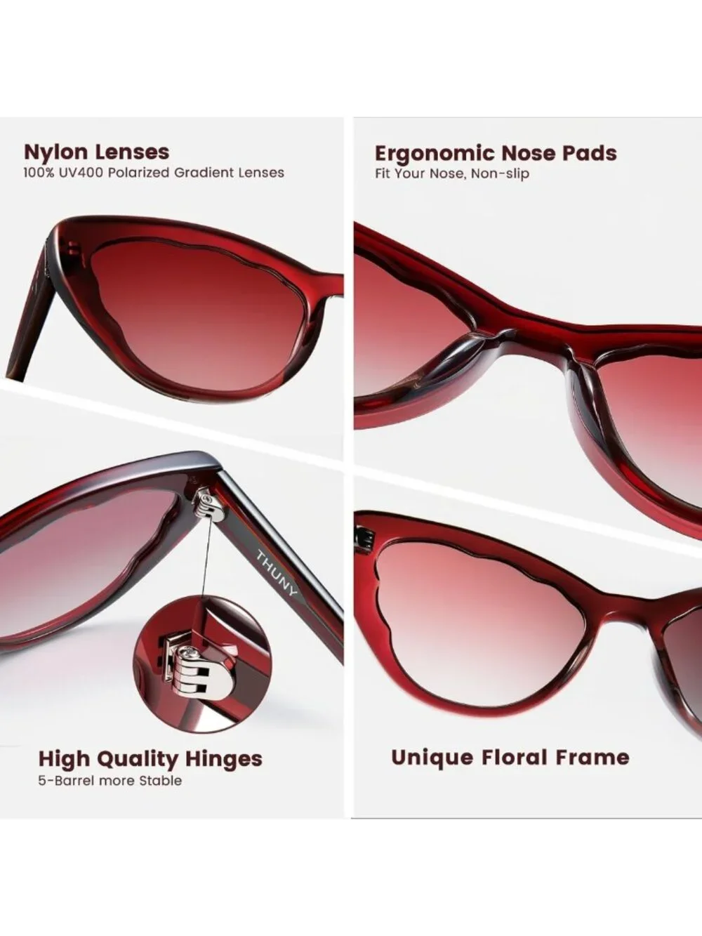 Trendy Retro Cat Eye Sunglasses for Women | UV400 Polarized Gradient Frame